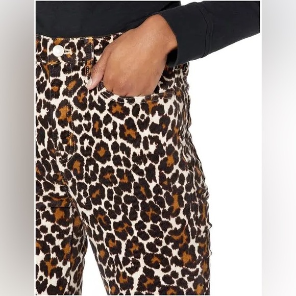 J. Crew 10” Toothpick Leopard Corduroy Pants 26 - Picture 3 of 11